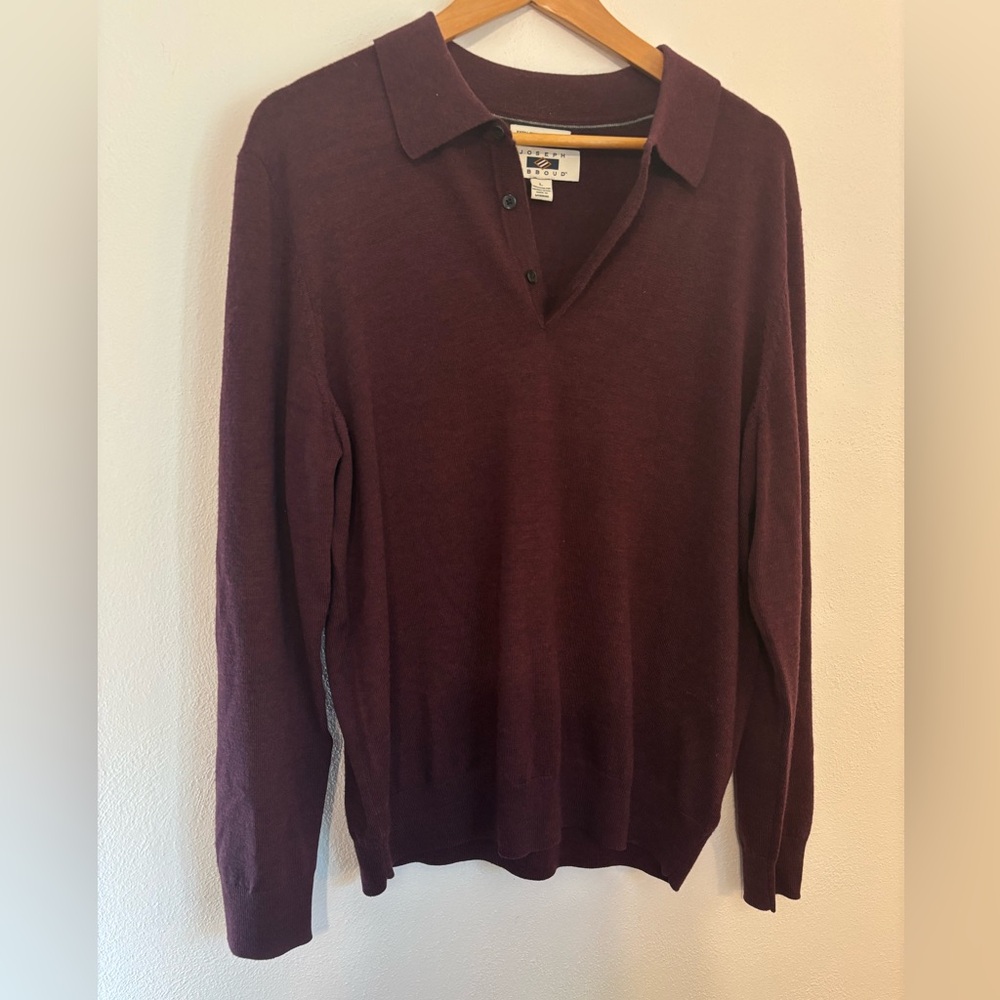 Joseph Abboud Merlot Polo Sweater